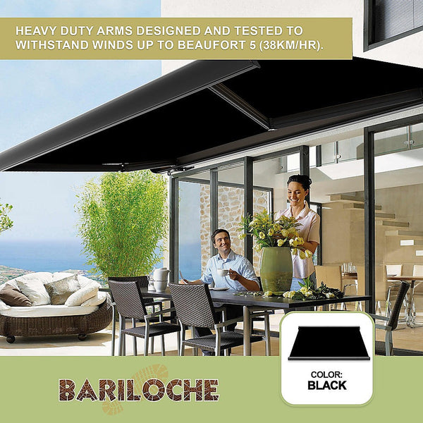 Bariloche 5.5M X 3.0M Retractable Folding Arm Awning Heavy Duty Full Cassette Motorised Awning & Canopy Parts