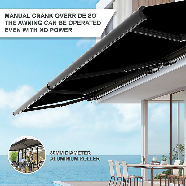 Bariloche 5.5M X 3.0M Retractable Folding Arm Awning Heavy Duty Full Cassette Motorised Awning & Canopy Parts
