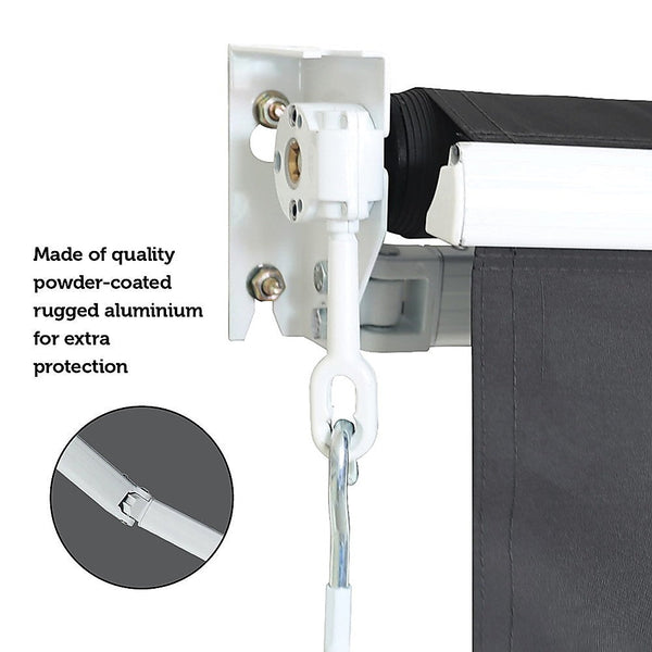 Bariloche Outdoor Folding Arm Awning Retractable Sunshade Canopy Grey 3.0M X 2.5M Awning & Canopy Parts