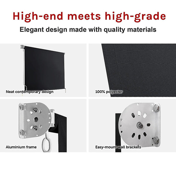 Bariloche Retractable Straight Drop Roll Down Awning Garden Patio Screen 3.0X2.5M Awning & Canopy Parts