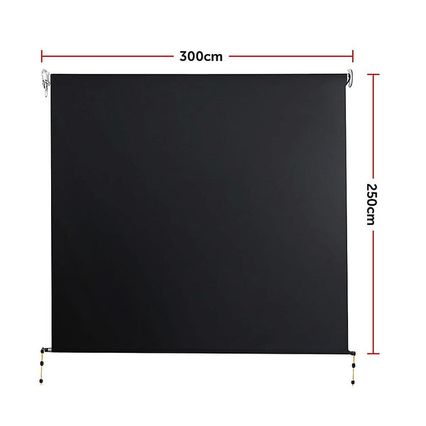 Bariloche Retractable Straight Drop Roll Down Awning Garden Patio Screen 3.0X2.5M Awning & Canopy Parts