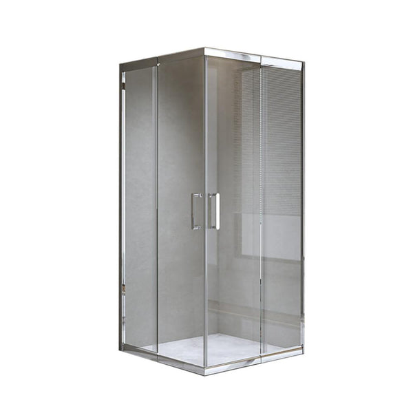 Della Francesca 1100X1200mm Double Sliding Door Glass Shower Screen In Chrome Shower Doors