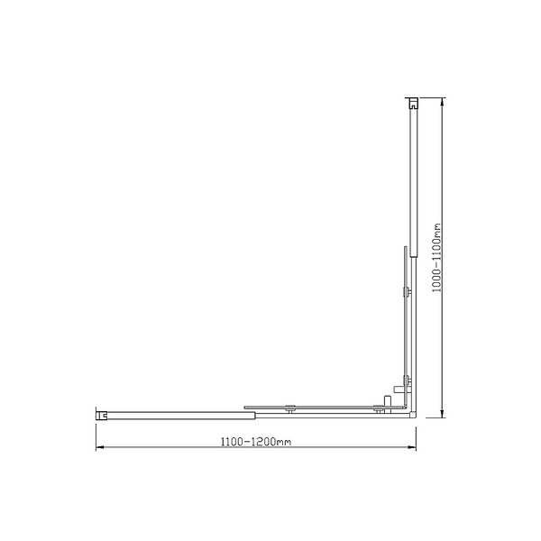 Della Francesca 1200X1100mm Double Sliding Door Glass Shower Screen In Black Shower Doors