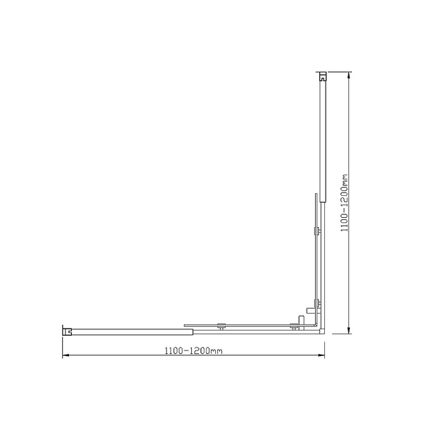 Della Francesca 1200X1200mm Double Sliding Door Glass Shower Screen In Black Shower Doors