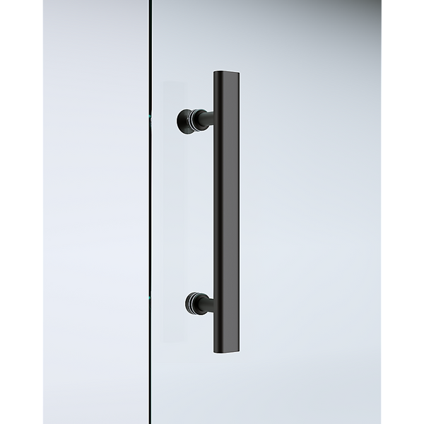 Della Francesca 1100X1200mm Double Sliding Door Glass Shower Screen In Black Shower Doors