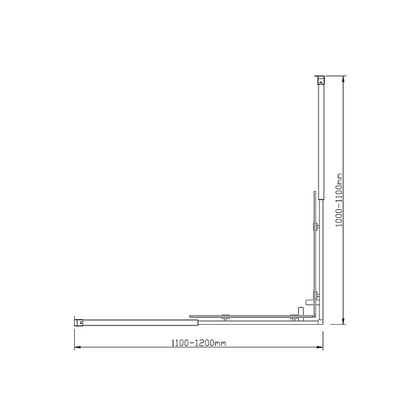 Della Francesca 1200X1100mm Double Sliding Door Glass Shower Screen In Black Shower Doors