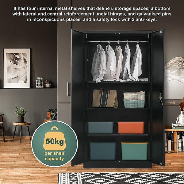 Randy & Travis Machinery Two Door Metal Cabinet Shelf Storage For Home Office Gym Tool Cabinets & Cupboards