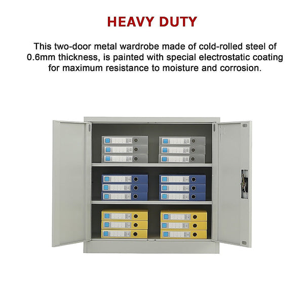 Randy & Travis Machinery Two Door Metal Short Cabinet Shelf Storage For Home Office Gym Cabinets & Cupboards