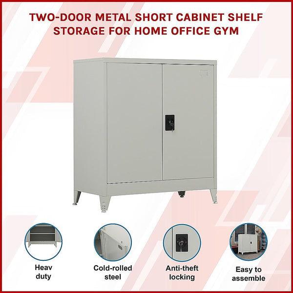 Randy & Travis Machinery Two Door Metal Short Cabinet Shelf Storage For Home Office Gym Tool Cabinets & Cupboards