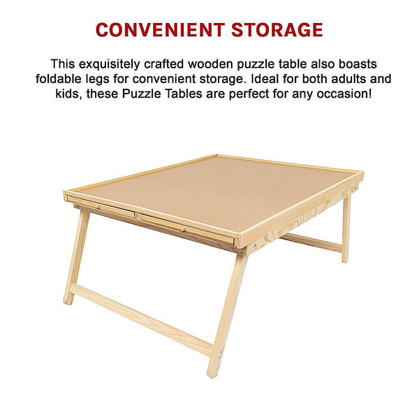 Randy & Travis Machinery 1500 Piece Puzzle Board 70Cm X 90Cm Wooden Jigsaw Table With Legs Puzzles
