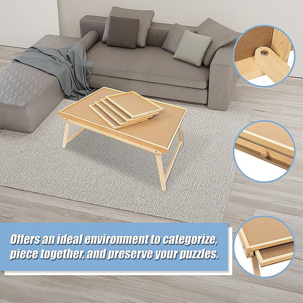 Randy & Travis Machinery 1500 Piece Puzzle Board 70Cm X 90Cm Wooden Jigsaw Table With Legs Puzzles