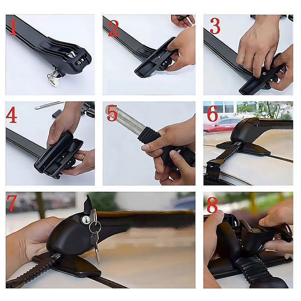 Bariloche Lockable Aluminium Car Roof Rack Bars Without Rail Anti Theft Luggage Carrier Roof Racks