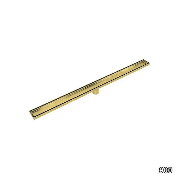 Della Francesca 900Mm Tile Insert Bathroom Shower Brushed Brass Grate Drain W/ Centre Outlet Floor Waste Drain Grates