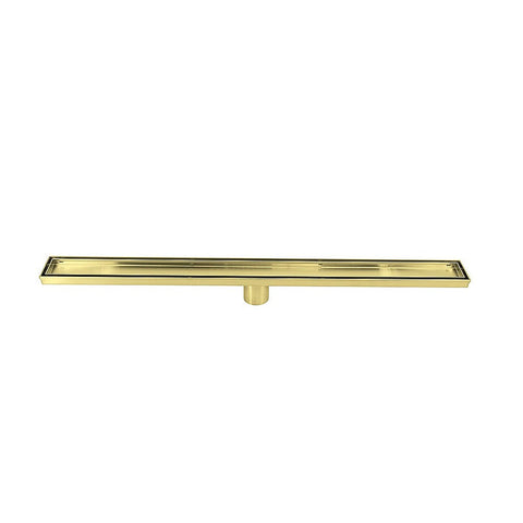 Della Francesca 1000Mm Tile Insert Bathroom Shower Brushed Brass Grate Drain W/Centre Outlet Floor Waste Floor & Wall Tiles