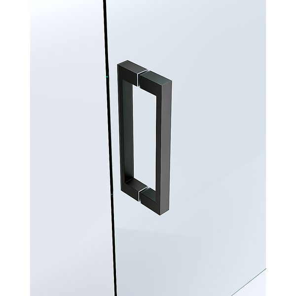 Della Francesca 1300X920mm Single Door Corner Sliding Glass Shower Screen In Black Sliding Door Hardware