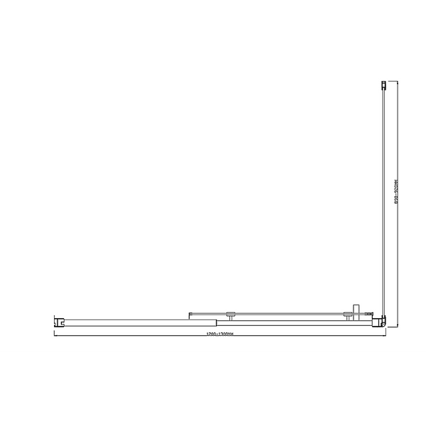Della Francesca 1300X920mm Single Door Corner Sliding Glass Shower Screen In Black Sliding Door Hardware