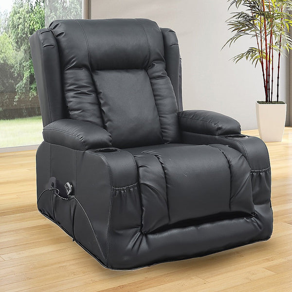 Palermo Lift Heated Leather Recliner Electric Massage Chair With Usb Port Electric Massage Chairs
