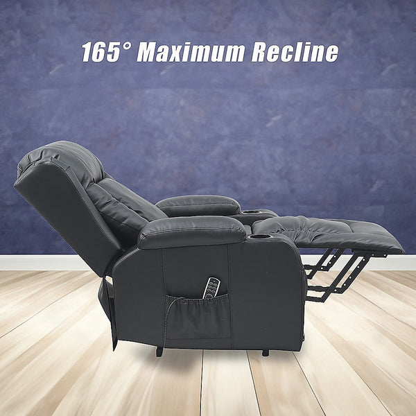 Palermo Lift Heated Leather Recliner Electric Massage Chair With Usb Port Electric Massage Chairs