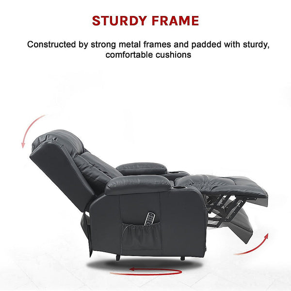 Palermo Lift Heated Leather Recliner Electric Massage Chair With Usb Port Electric Massage Chairs