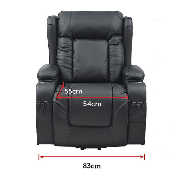Palermo Lift Heated Leather Recliner Electric Massage Chair With Usb Port Electric Massage Chairs