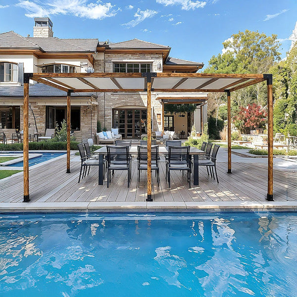 Randy & Travis Machinery Roof Pergola Gazebo Shed Matte Black Steel Brackets Diy Kits Gazebos & Pergolas