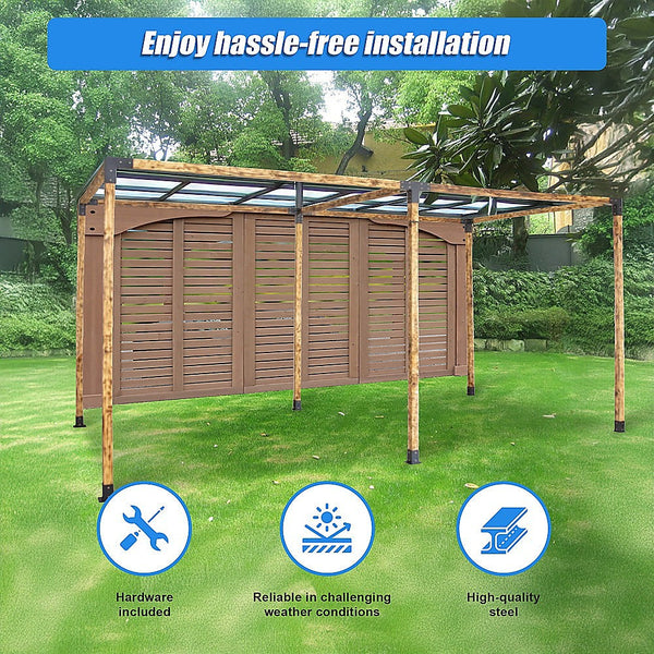 Randy & Travis Machinery Roof Pergola Gazebo Shed Matte Black Steel Brackets Diy Kits Gazebos & Pergolas