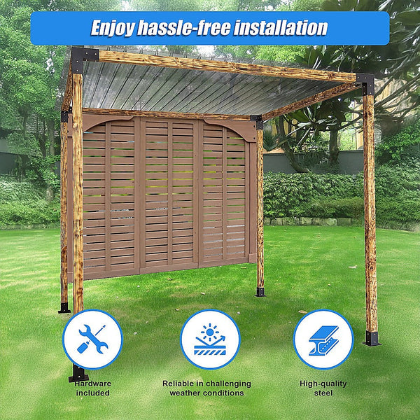 Randy & Travis Machinery Roof Pergola Gazebo Shed Matte Black Steel Brackets Diy Kits Gazebos & Pergolas