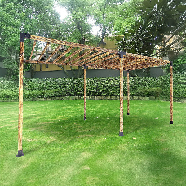 Randy & Travis Machinery Roof Pergola Gazebo Shed Matte Black Steel Brackets Diy Kits Gazebos & Pergolas