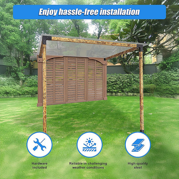 Randy & Travis Machinery Roof Pergola Gazebo Shed Matte Black Steel Brackets Diy Kits Gazebos & Pergolas