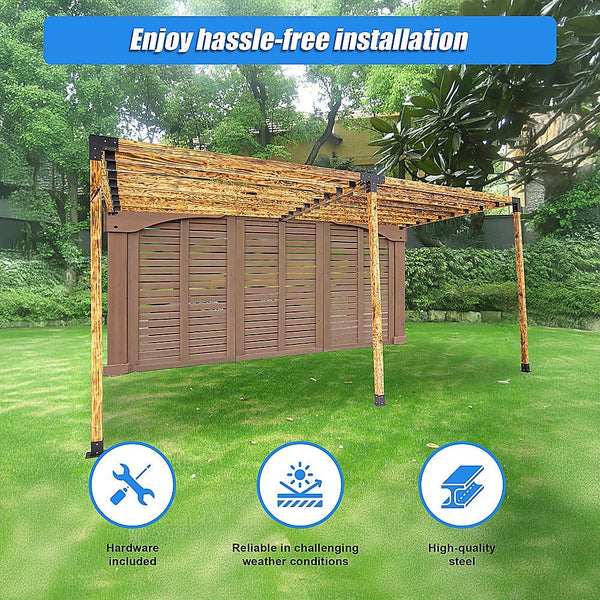 Randy & Travis Machinery Roof Pergola Gazebo Shed Matte Black Steel Brackets Diy Kits Gazebos & Pergolas