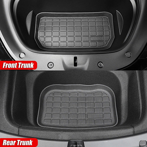 Randy & Travis Machinery 6 Piece Tesla Model Y Floor Mats For Front And Rear Trunk Passenger Driver Side Floor Mats Carpets