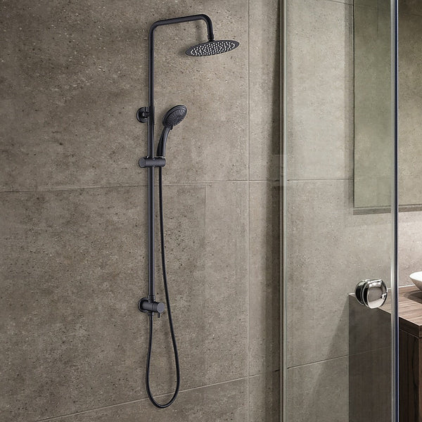 Della Francesca Wels 8" Rain Shower Head Set Rounded Dual Heads Faucet High Pressure Hand Held Shower Heads & Combos