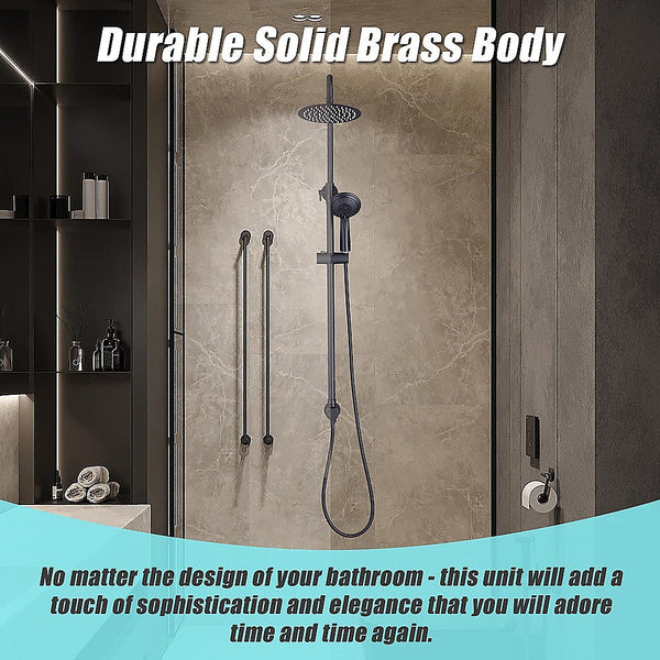 Della Francesca Wels 8" Rain Shower Head Set Rounded Dual Heads Faucet High Pressure Hand Held Shower Heads & Combos