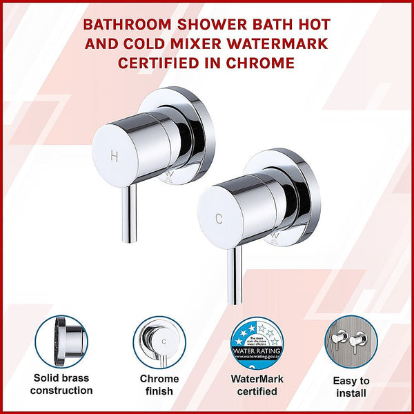 Della Francesca Bathroom Shower Hot And Cold Mixer In Chrome Shower Taps & Thermostats