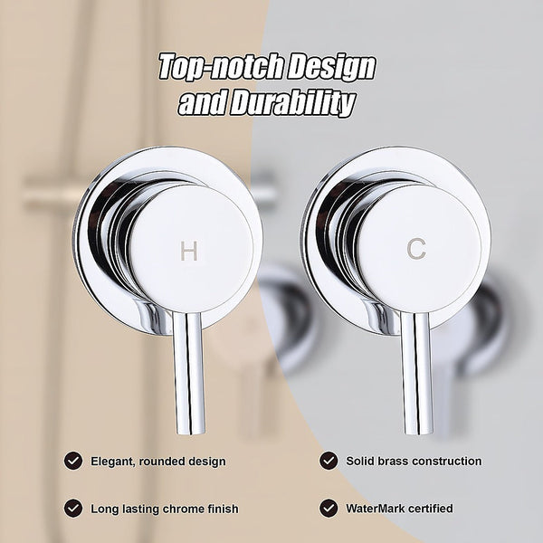 Della Francesca Bathroom Shower Hot And Cold Mixer In Chrome Shower Taps & Thermostats
