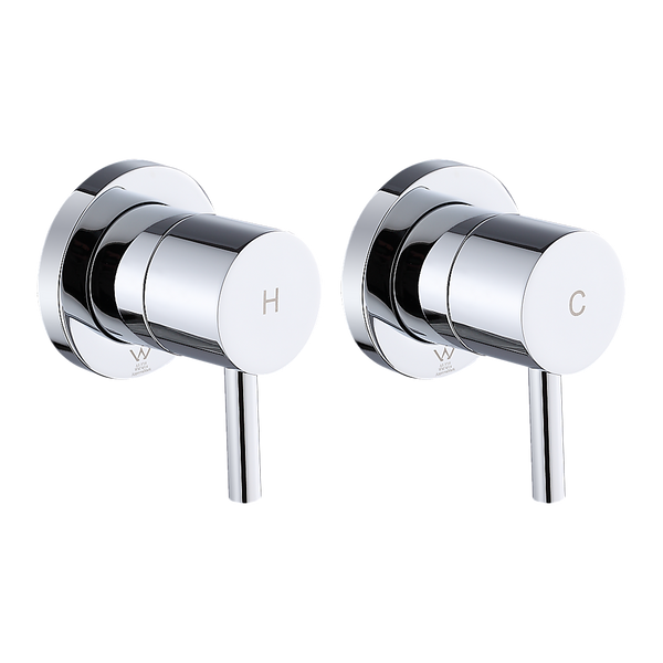 Della Francesca Bathroom Shower Hot And Cold Mixer In Chrome Shower Taps & Thermostats