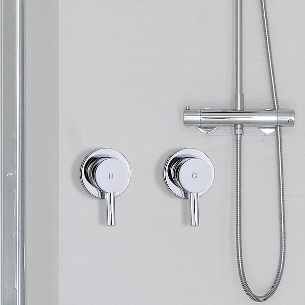 Della Francesca Bathroom Shower Hot And Cold Mixer In Chrome Shower Taps & Thermostats