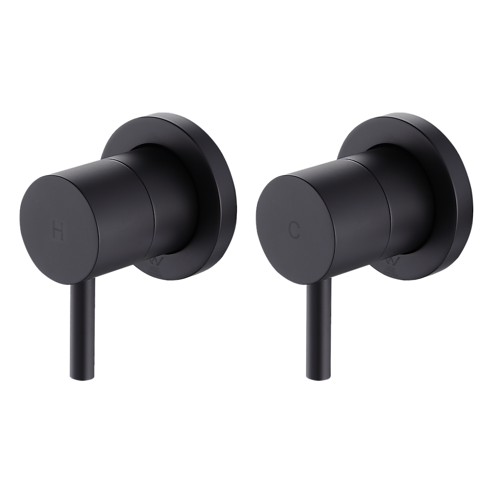 Della Francesca Bathroom Shower Hot And Cold Mixer In Black Shower Taps & Thermostats