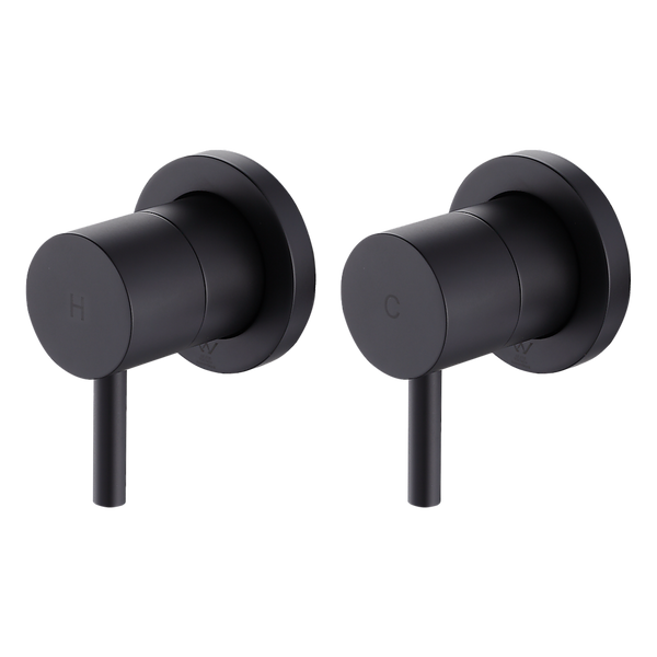 Della Francesca Bathroom Shower Hot And Cold Mixer In Black Shower Taps & Thermostats