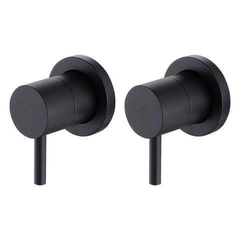 Della Francesca Bathroom Shower Hot And Cold Mixer In Black Shower Taps & Thermostats