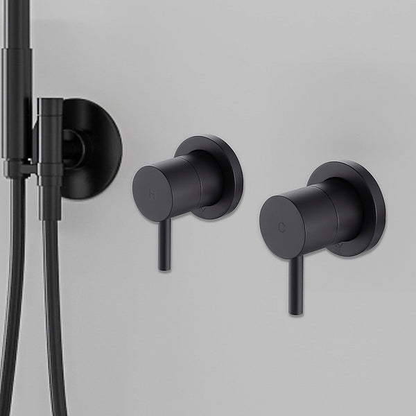 Della Francesca Bathroom Shower Hot And Cold Mixer In Black Shower Taps & Thermostats