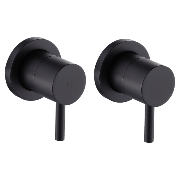 Della Francesca Bathroom Shower Hot And Cold Mixer In Black Shower Taps & Thermostats