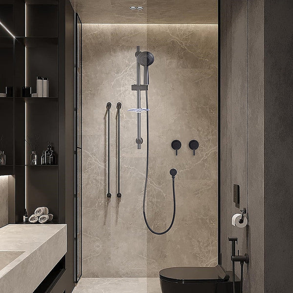 Della Francesca Bathroom Shower Hot And Cold Mixer In Black Shower Taps & Thermostats