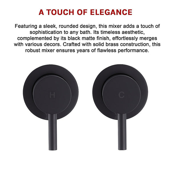 Della Francesca Bathroom Shower Hot And Cold Mixer In Black Shower Taps & Thermostats