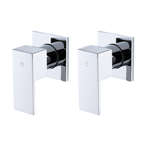 Della Francesca Bathroom Shower Hot And Cold Square Mixer In Chrome Shower Taps & Thermostats