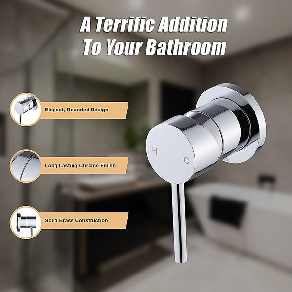 Della Francesca Single Round Shower Bath Mixer Tap Bathroom Shower Taps & Thermostats