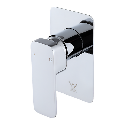 Della Francesca Single Square Shower Bath Mixer Tap Bathroom In Chrome Bath Taps