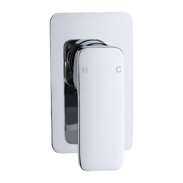 Della Francesca Single Square Shower Bath Mixer Tap Bathroom In Chrome Bath Taps