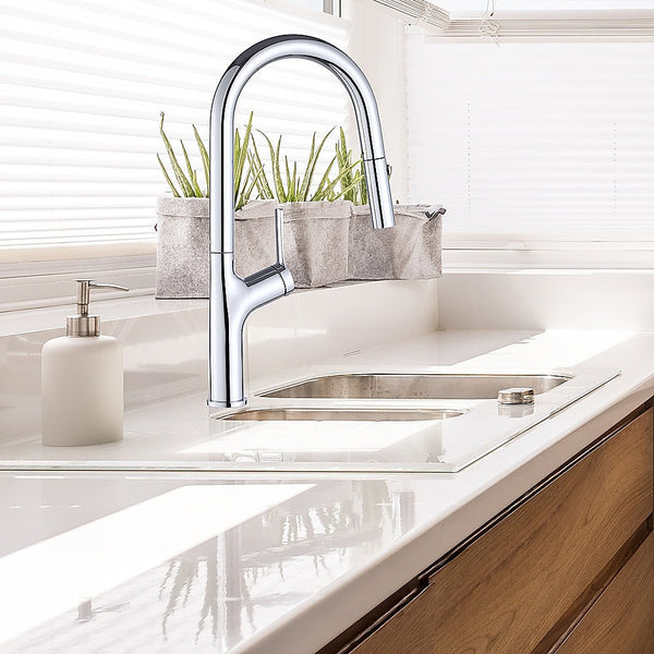 Della Francesca Kitchen Laundry Bathroom Basin Sink Pull Out Mixer Tap Faucet In Chrome Kitchen Taps