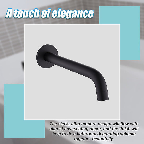 Della Francesca 220Mm Bath Spout In Matte Black Finish Bath Taps